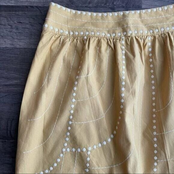 Floreat Yellow & White Embroidered Skirt Size 2 - Picture 3 of 9